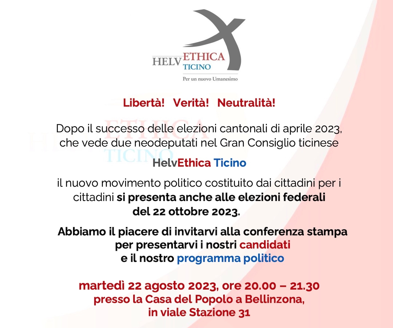 comunicato stampa HelvEthica sui candidati federali