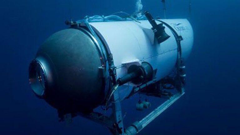 An undated image provided by OceanGate Expeditions in June 2021 shows the company's Titan submersible © AP / OceanGate Expeditions
